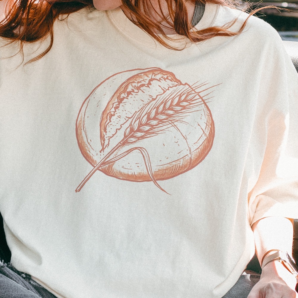 Rustic Loaf Crowned with Wheat Stalk Tee